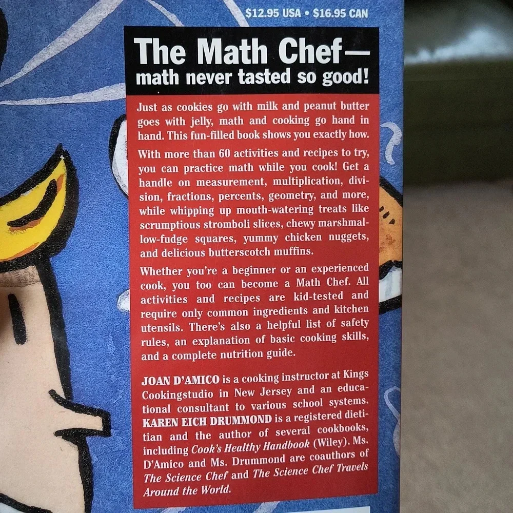 The Math Chef book with recipes and activities for kids to learn and cook